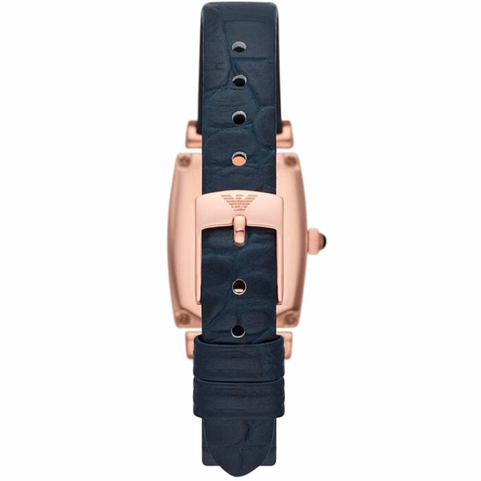 Emporio Armani Gianni T Bar Crystals Silver Dial Blue Leather Strap Watch For Women - AR11469 - Image 6